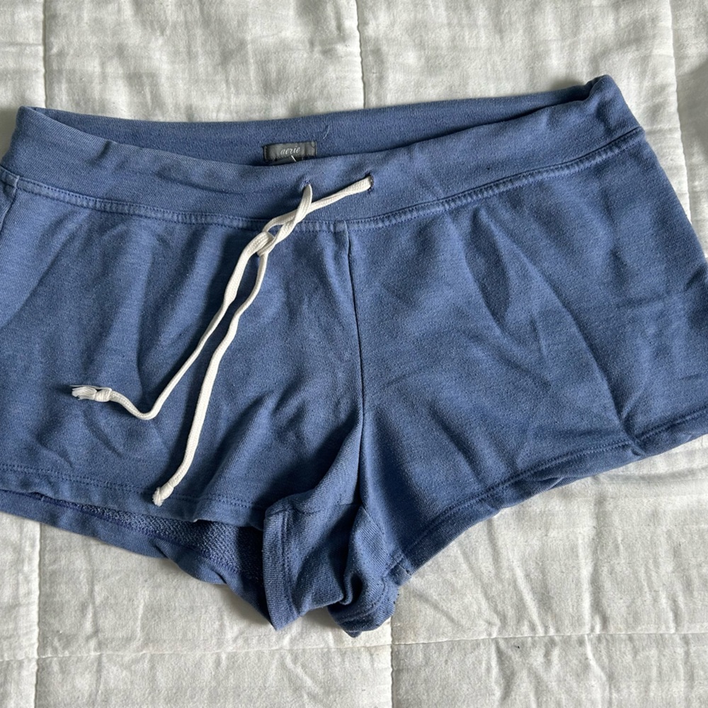 Blue lounge shorts from aerie